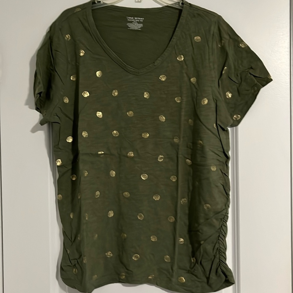 Lane Bryant short sleeve olive tee, size 14/16.